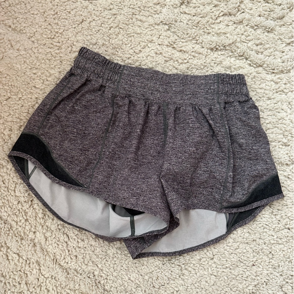Grey Lululemon 2.5” Hotty Hot Shorts